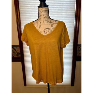NWT Project Social T Small Sungold Unforgettable Textured V Neck T-Shirt